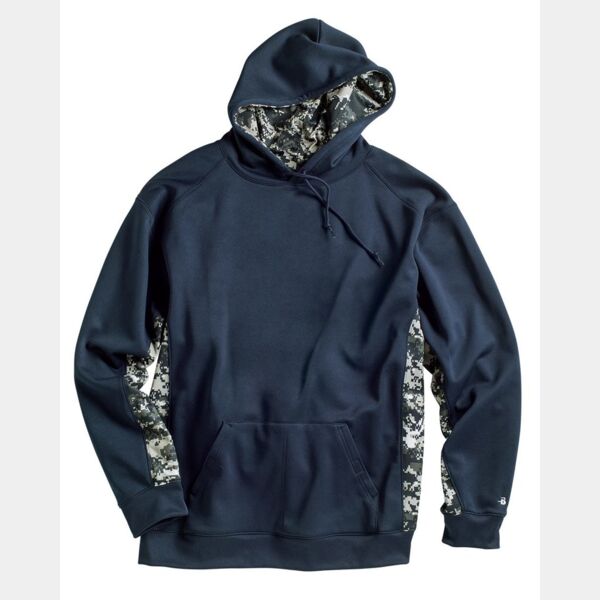 Men's Digital Camo Colorblock Performance Fleece Hooded Sweatshirt Thumbnail